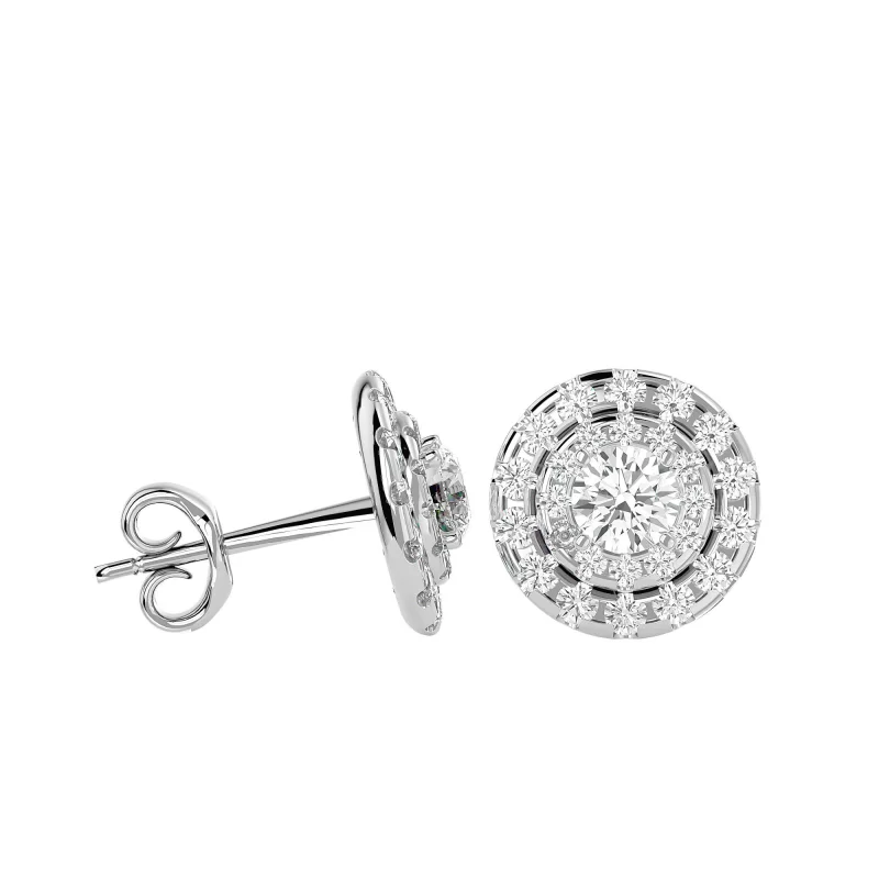 Cercei Aur Harmonious Halo Stud Aur 18k Pure Diamonds - Amanda