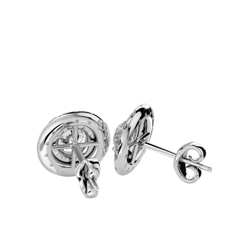 Cercei Aur Harmonious Halo Stud Aur 18k Pure Diamonds - Amanda