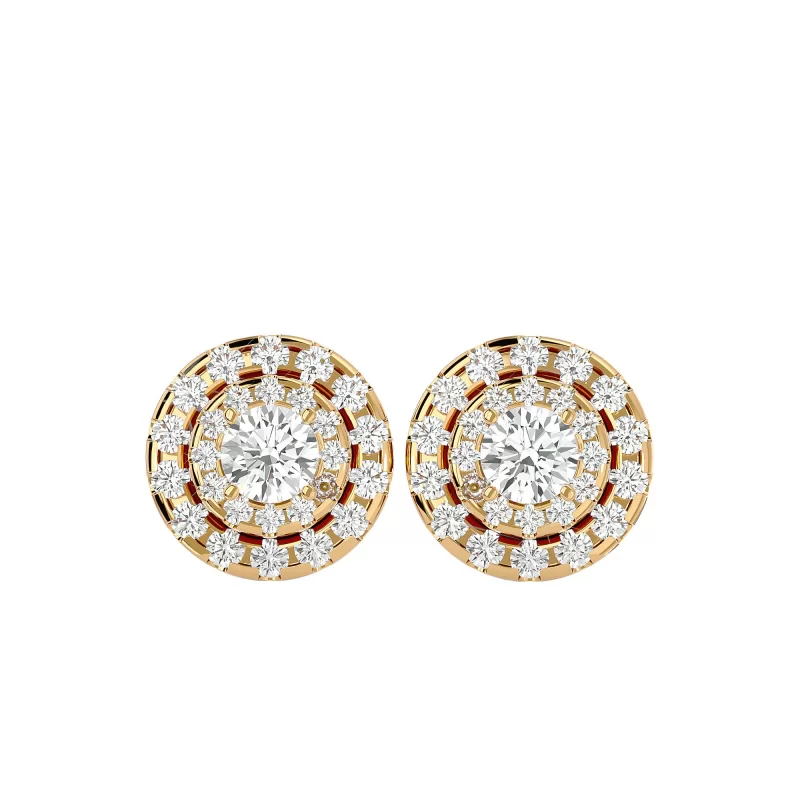 Cercei Aur Harmonious Halo Stud Aur 18k Pure Diamonds - Amanda