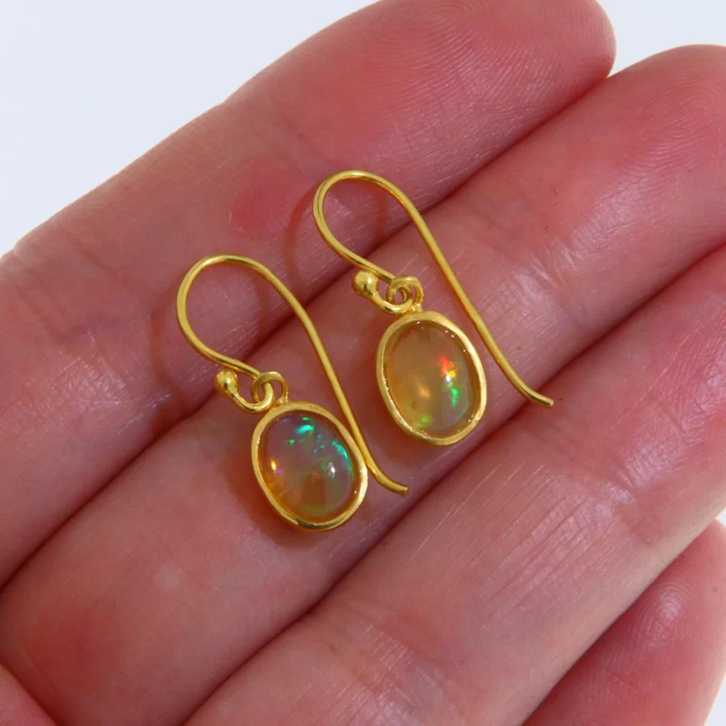 Cercei Argint 925 Auriti Opal Natural - Stil si Stralucire Delicata