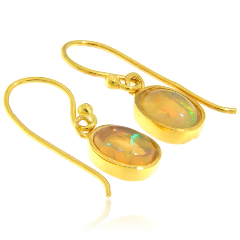 Cercei Argint 925 Auriti Opal Natural - Stil si Stralucire Delicata