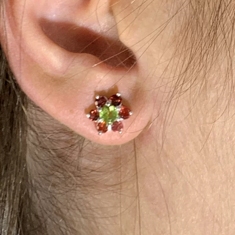 Cercei Argint 925 Peridot Granat Naturale - Energie si Rafinament
