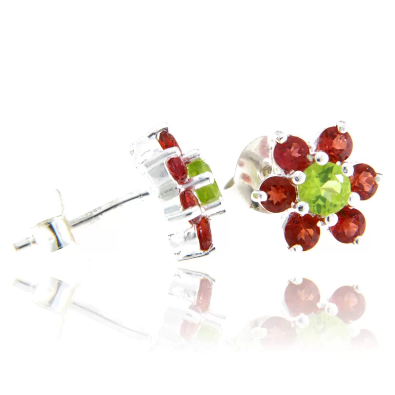 Cercei Argint 925 Peridot Granat Naturale - Energie si Rafinament