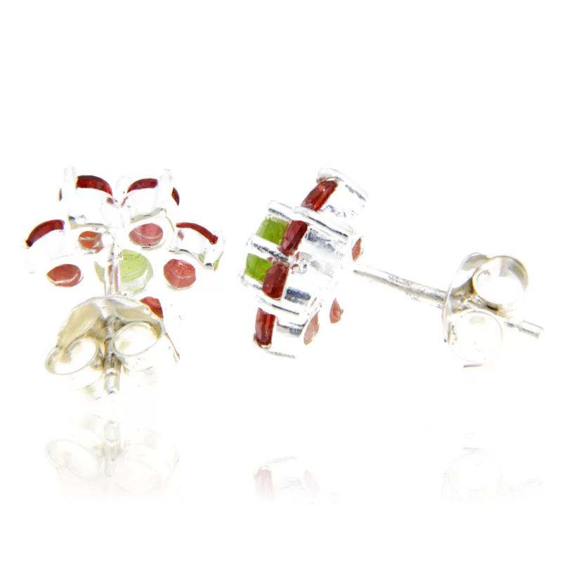 Cercei Argint 925 Peridot Granat Naturale - Energie si Rafinament