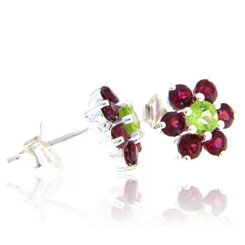 Cercei Argint 925 Peridot Granat Naturale - Forta si Frumusete