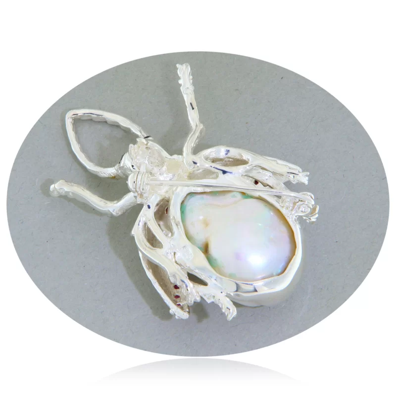 Brosa Argint 925 Perla Baroque Rodolit Naturale - Rafinament atemporal
