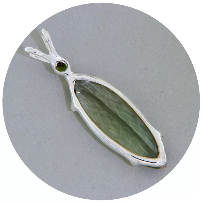 Pandant Argint 925 Accente aurii Ametist Verde Natural - Rafinament si Naturalete