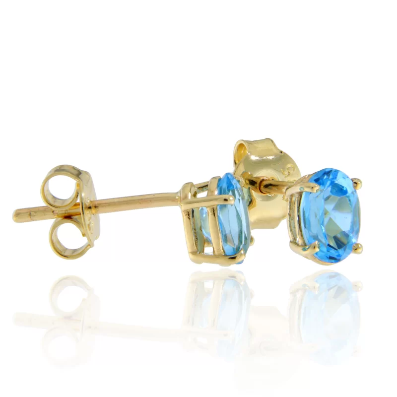 Cercei Stud Aur 14 k Topaz Natural - Lux si Delicatete