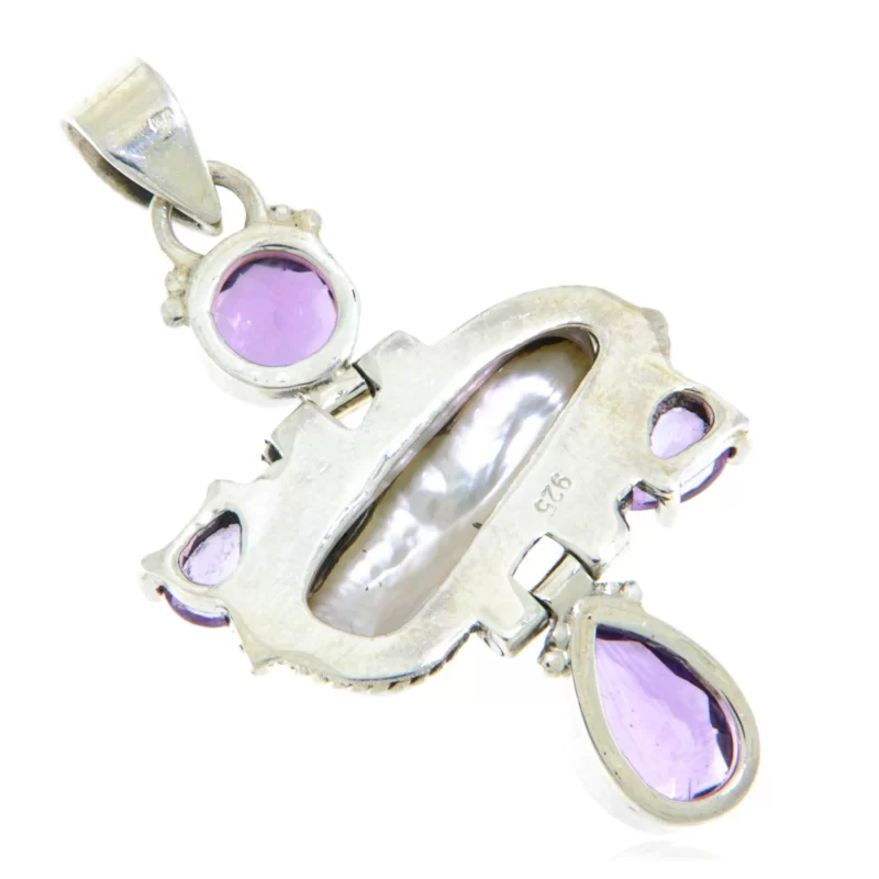 Pandant Argint 925 Perla de cultura Ametist Naturale - Rafinament si Spiritualitate