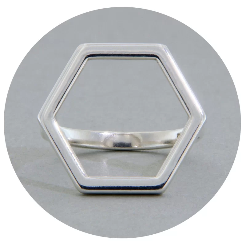 Inel Argint 925 Barbatesc Hexagon - Echilibru si Forta