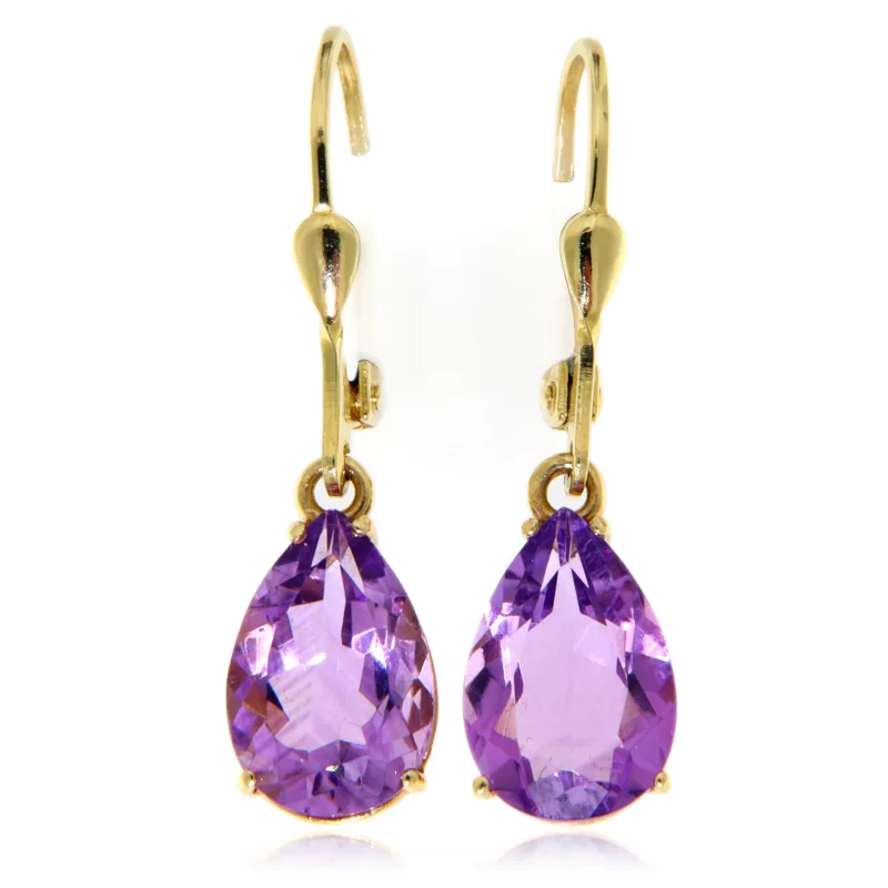 Cercei Aur Galben 14k Ametist Natural - Eleganta si Delicatete