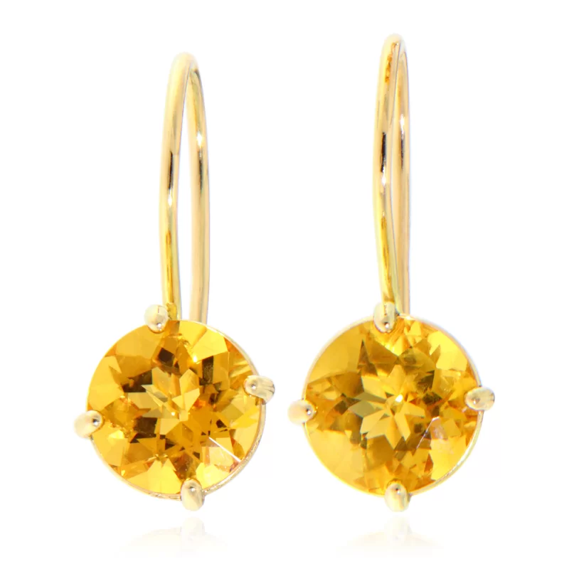 Cercei Aur 14k 585 Galben Citrin Natural - Eleganta si Energie Pozitiva