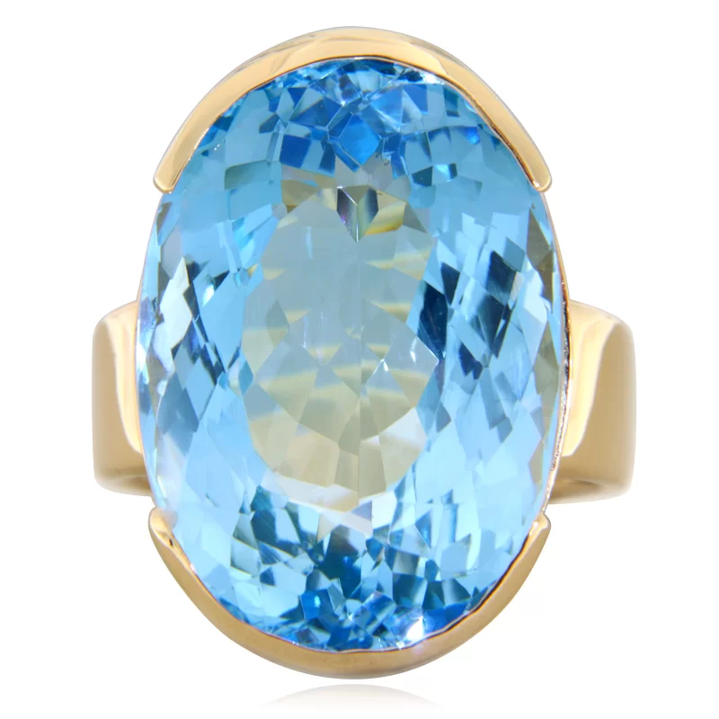 Inel Aur 14 k Galben Topaz Natural - Elegant si Distinct