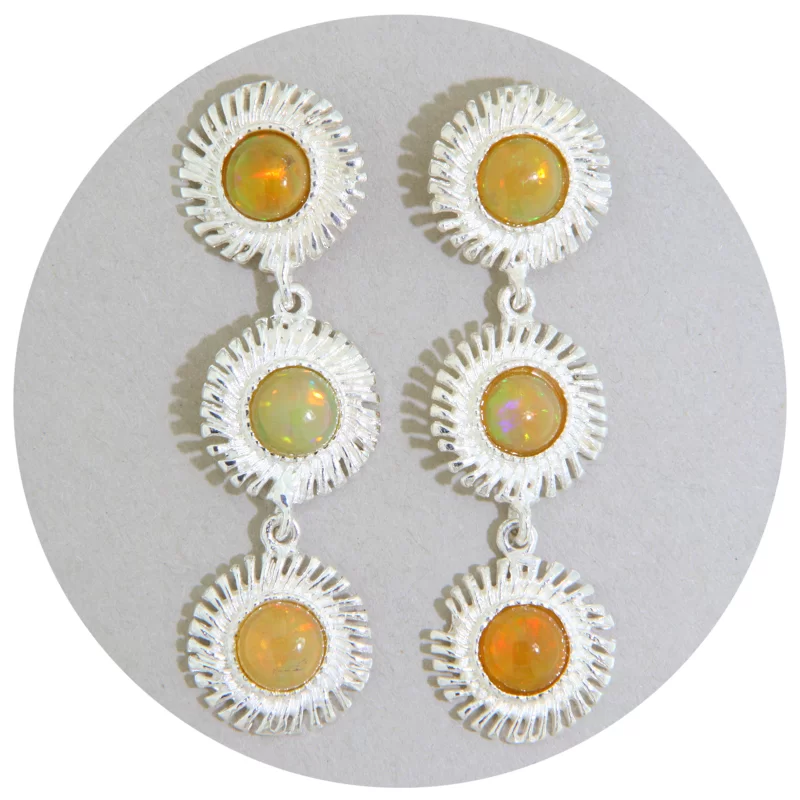 Cercei Argint 925 Opal Natural - Raze Diafane