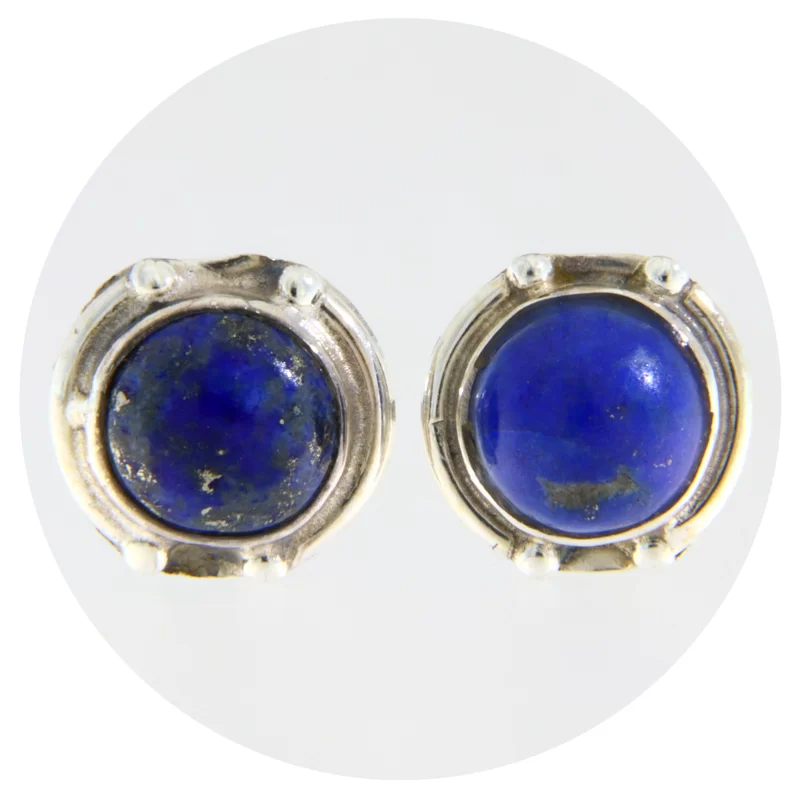 Cercei Argint 925 Stud Surub Lapis Lazuli Natural - Culoare regala