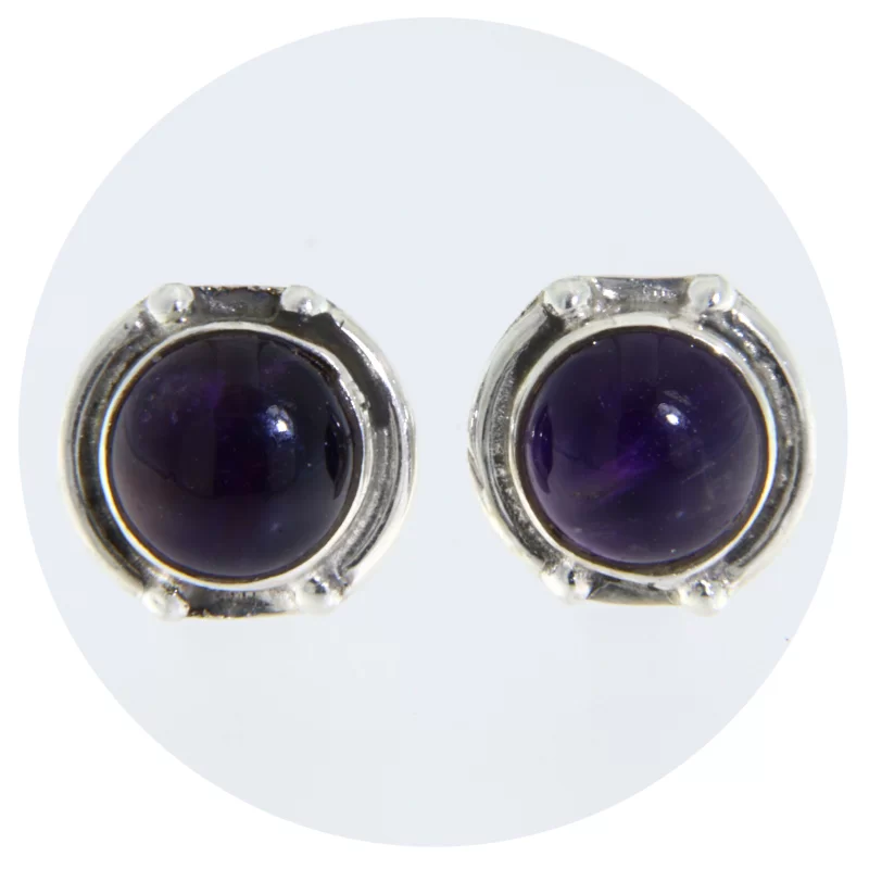 Cercei Argint 925 Stud Surub Ametist Natural - Eleganta si Armonie