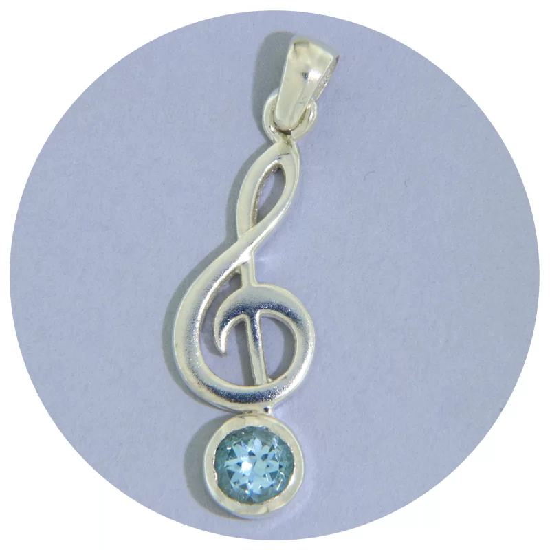 Pandantiv Argint 925 Cheia Sol Topaz Natural - Stralucire si Armonie