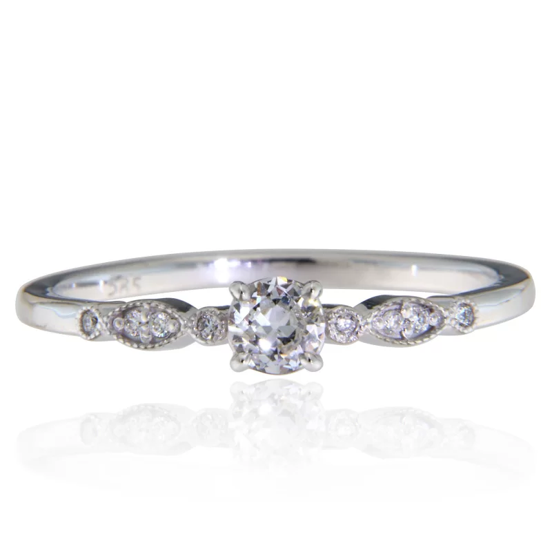Inel Aur Alb 14k Diamante Naturale - Rafinament si Stralucire