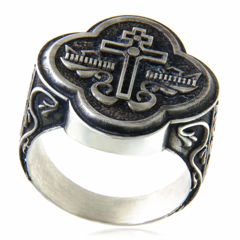 Inel Argint 925 Masiv Barbatesc Cruce Crestina - Credinta si Protectie