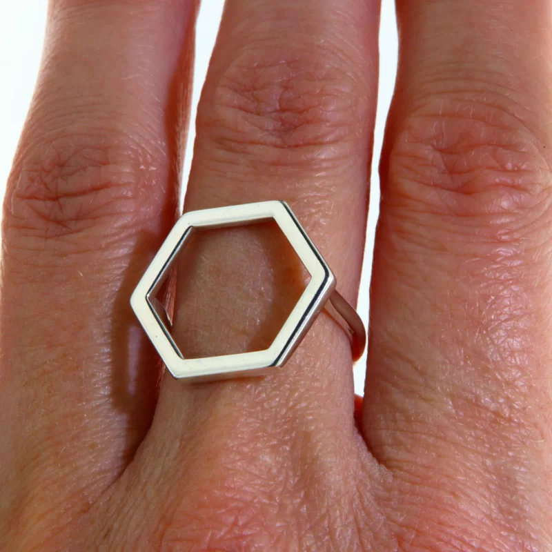 Inel Argint 925 Barbatesc Hexagon - Echilibru si Forta