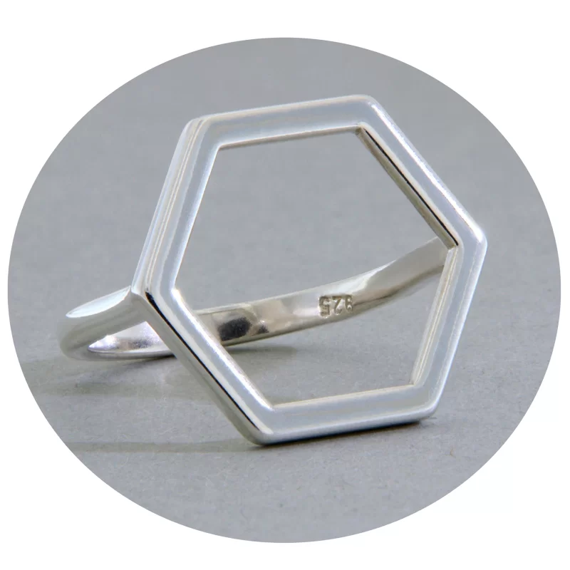 Inel Argint 925 Barbatesc Hexagon - Echilibru si Forta