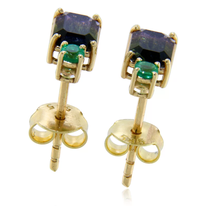 Cercei Aur 14k Turmaline Pepene Verde Watermelon Smarald Naturale - Culoare si Eleganta