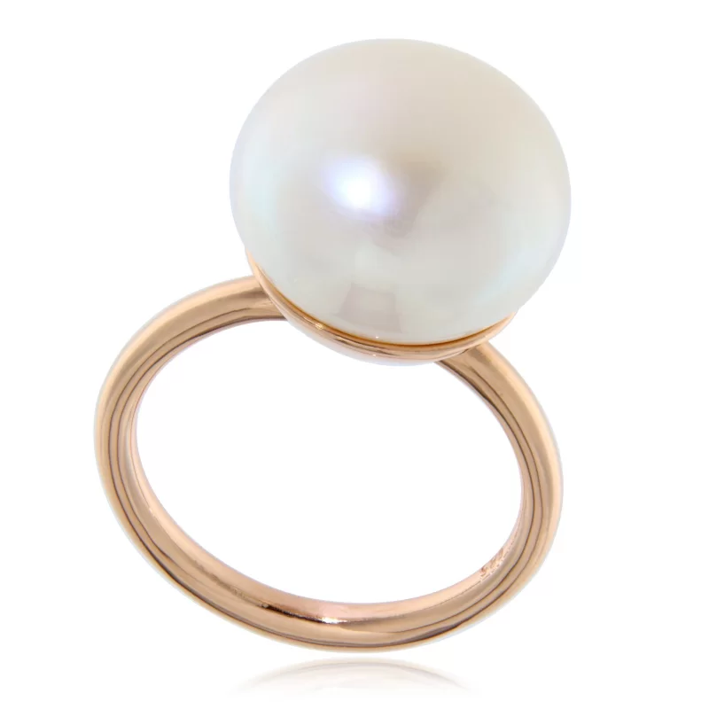 Inel Aur 14k Roz Perla de Cultura Naturala - Eleganta si Rafinament