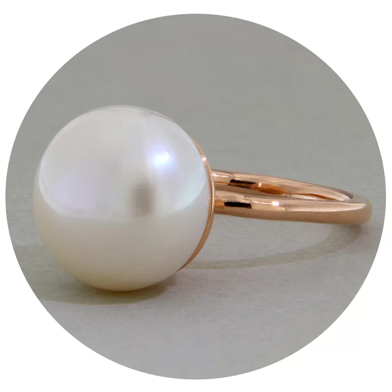Inel Aur 14k Roz Perla de Cultura Naturala - Eleganta si Rafinament