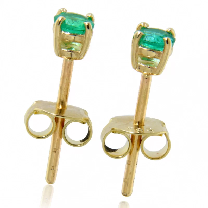 Cercei Aur 14k Smaralde Naturale de Zambia 3 mm - Eleganta si Rafinament