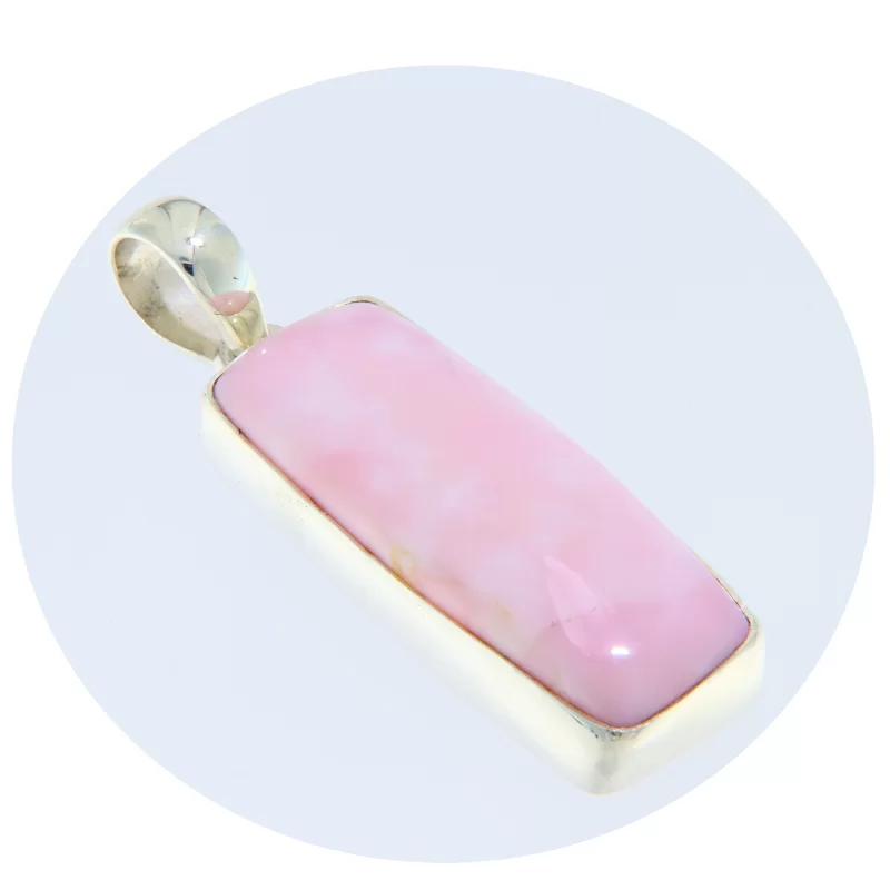 Pandant Argint 925 Opal Roz Natural - Rafinament si Iubire