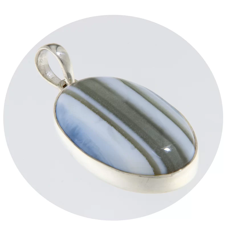 Pandant argint 925 Opal Albastru Natural - Eleganta si Calm Interior