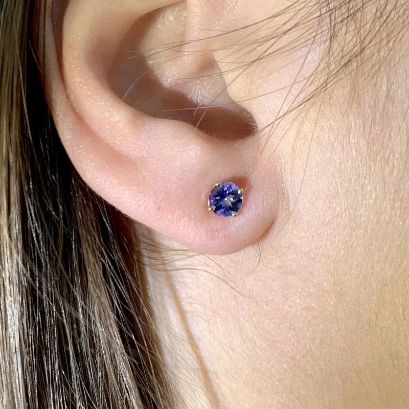 Cercei Aur 14k Tanzanite Naturale - Eleganta si Mister