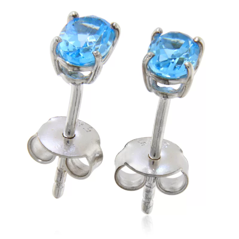 Cercei Aur Alb 14 k Stud Topaze Naturale - Stralucire si Delicatete