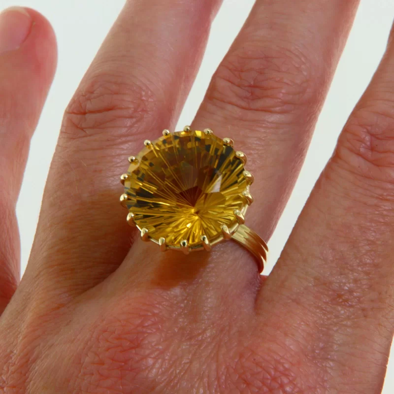 Inel Aur Galben 14k Citrin Natural - Splendoare si Rafinament