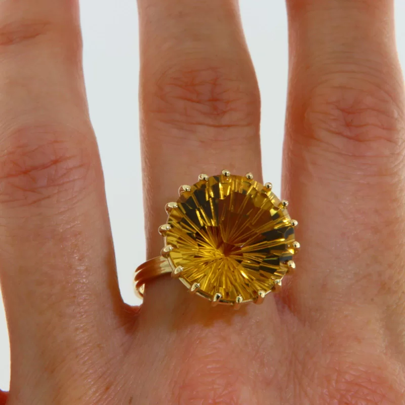 Inel Aur Galben 14k Citrin Natural - Splendoare si Rafinament