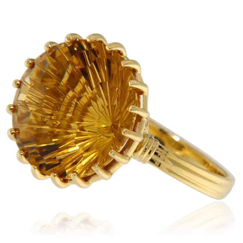 Inel Aur Galben 14k Citrin Natural - Splendoare si Rafinament