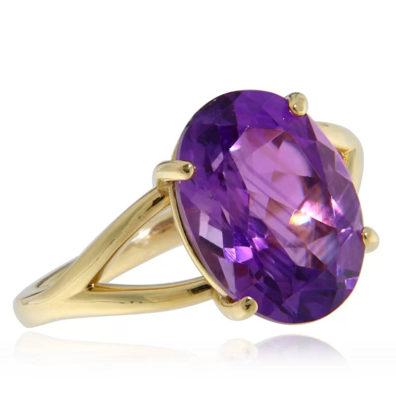 Inel Aur Galen 14k Ametist Natural - Stil si Energie Pozitiva