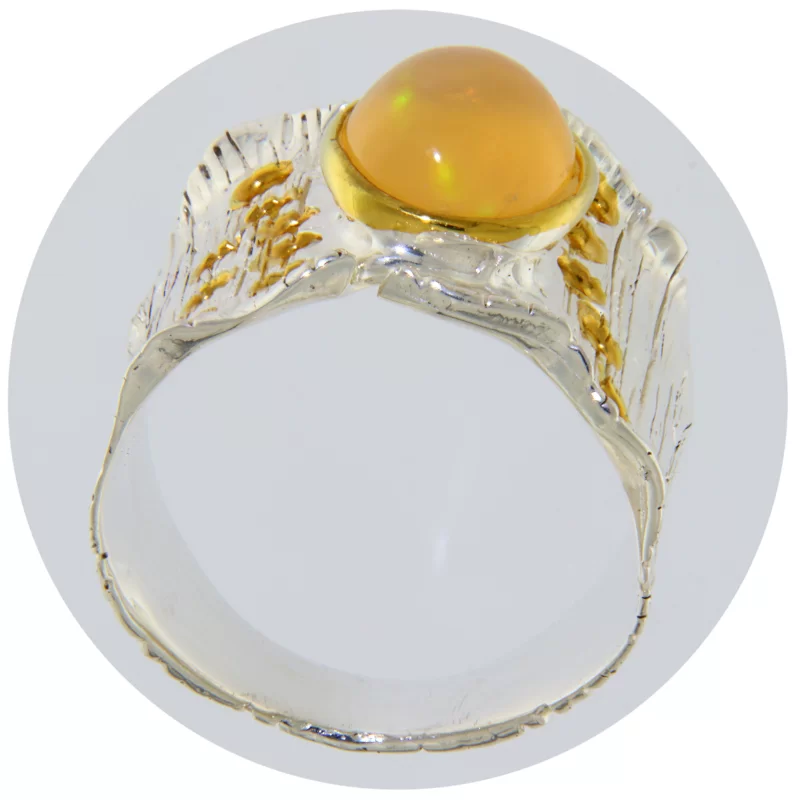 Inel Argint 925 Accente aurite Opal Natural - Eleganta si Stralucire