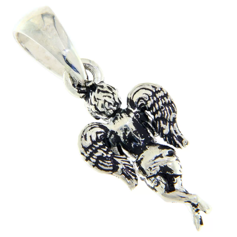 Pandant Argint 925 Safir de Ceylon Natural - Ingeras Moon Angel