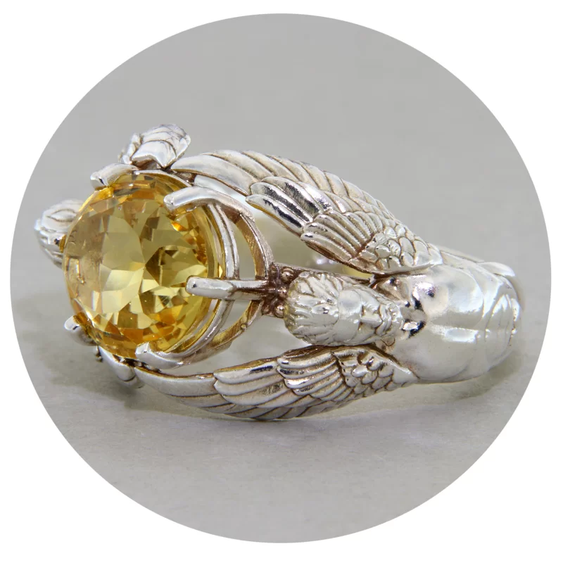Inel Argint 925 Citrin Natural - Guardian Angels