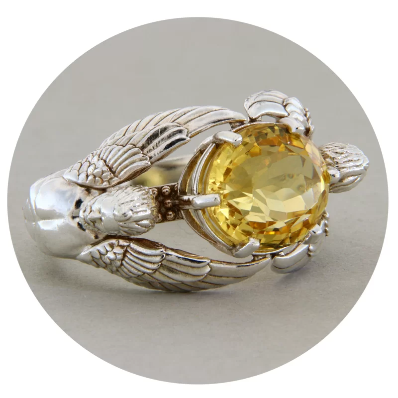 Inel Argint 925 Citrin Natural - Guardian Angels
