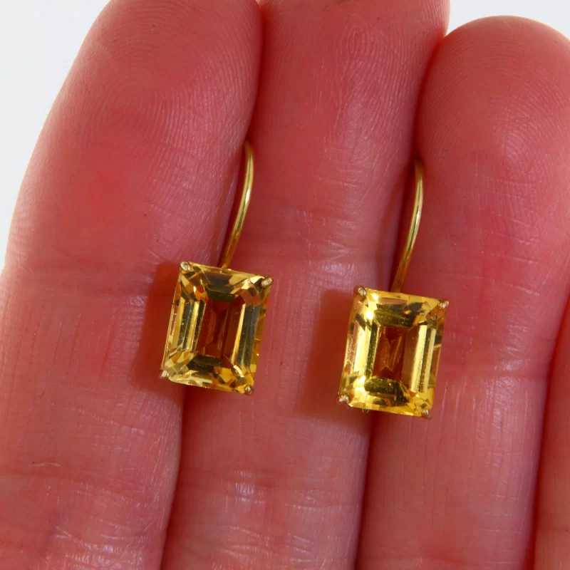 Cercei Aur 14k 585 Galben Citrin Natural - Caldura si Rafinament