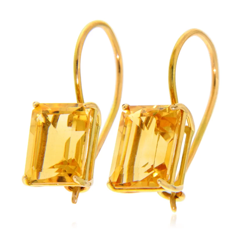 Cercei Aur 14k 585 Galben Citrin Natural - Caldura si Rafinament