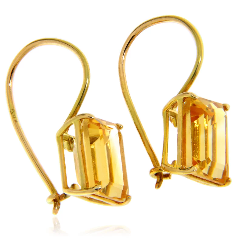 Cercei Aur 14k 585 Galben Citrin Natural - Caldura si Rafinament