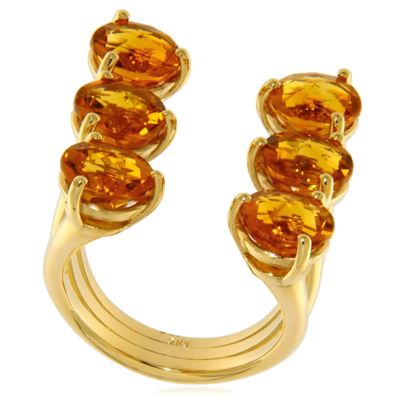 Inel Aur 14k 585 Galben Citrine Naturale Fancy - Eleganta si Stil Exclusiv