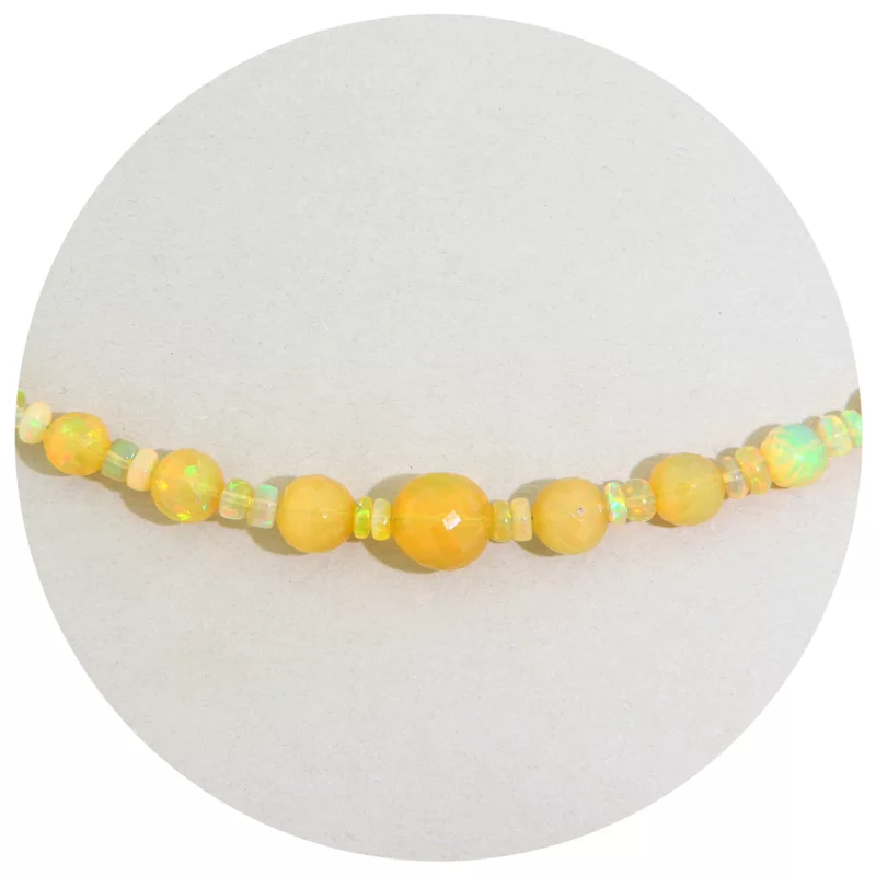 Colier Opal Etiopian Natural Aur 14 k Galben - Eleganta si Stralucire