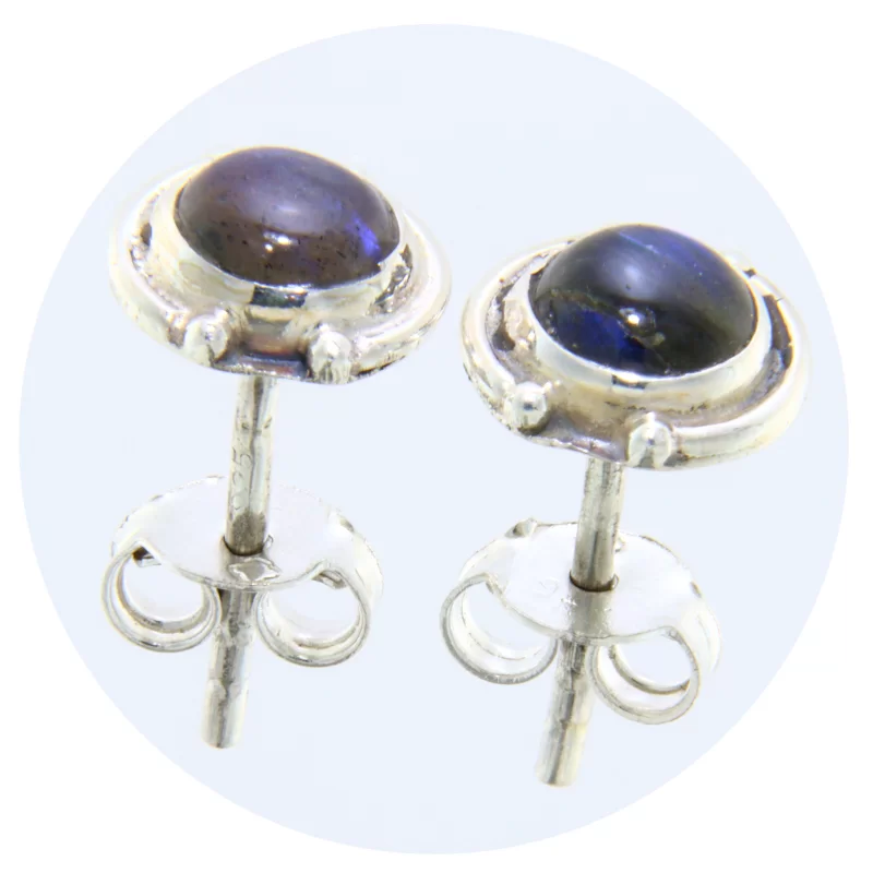 Cercei Argint 925 Stud Surub Labradorit Natural - Eleganta si Mister