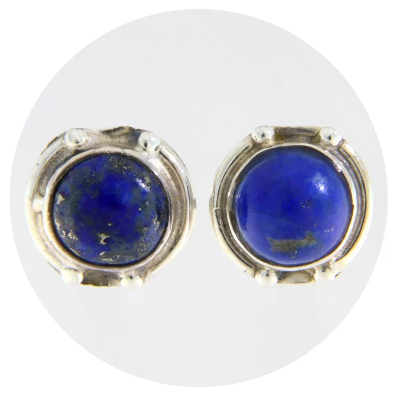 Cercei Argint 925 Stud Surub Lapis Lazuli Natural - Culoare regala