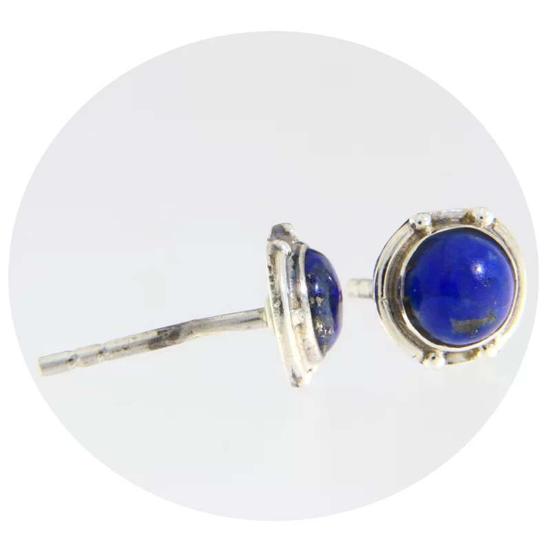 Cercei Argint 925 Stud Surub Lapis Lazuli Natural - Culoare regala