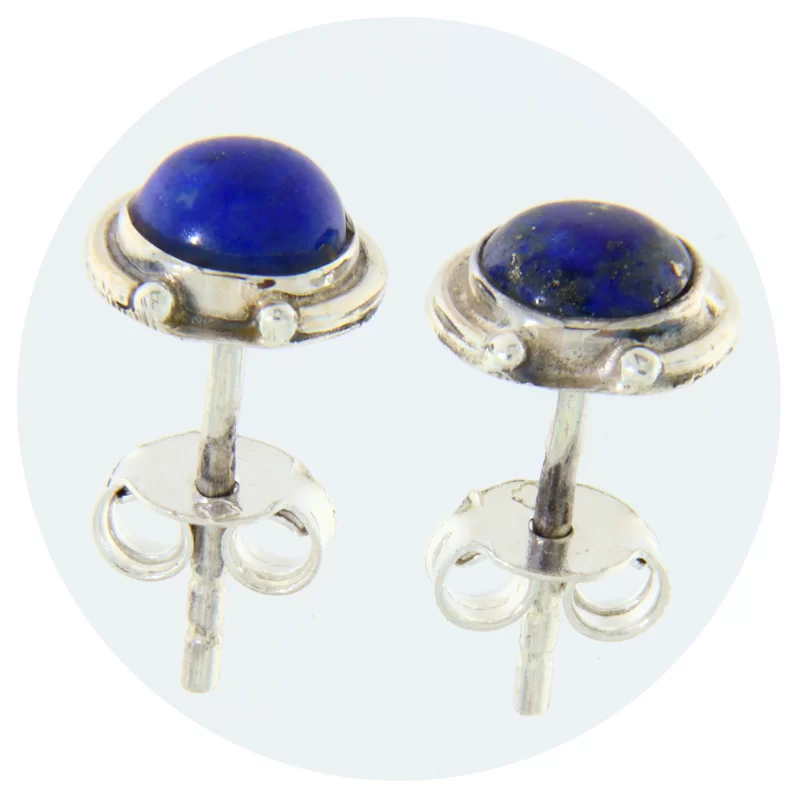 Cercei Argint 925 Stud Surub Lapis Lazuli Natural - Culoare regala